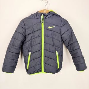 Nike Black Neon Yellow Puffer Jacket